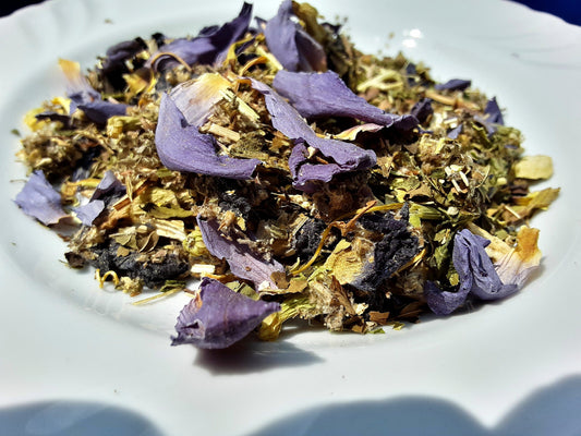 Lucid Dream Tea~ Organic~Herbal Blend~Egyptian Blue Lotus, Mugwort~Passionflower~Butterfly Pea, Peppermint, Sleep-aid, Anxiety, With Tea Bags - Athena's Herbal Alchemy