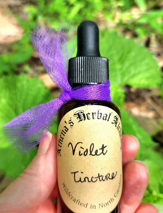 Fresh Wild Violet Leaf Tincture ~ Flower Essence, Wildcrafted, Spring, Organic - Athena's Herbal Alchemy