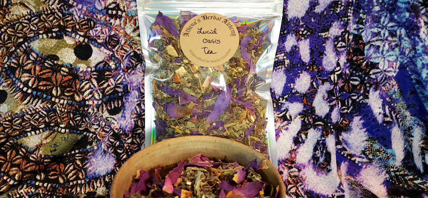 Lucid Dream Tea - Oasis Blend~ Organic, Astral Travel, Mexican Terragon, Calea Z, Blue Lotus, Mugwort, Marshmallow, Lemon balm & More
